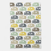 Happy Camper | Moderne decor-retro van Camper Theedoek (Verticaal)