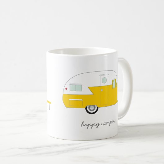 Happy Camper Mok - Geel (Voorkant rechts)