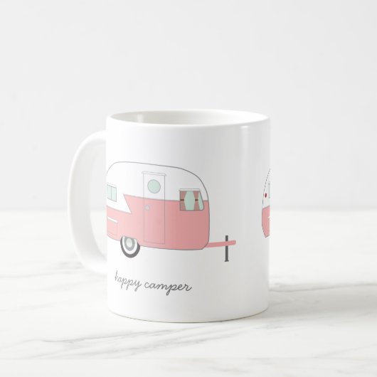 Happy Camper Mok - Roze (Voorkant links)