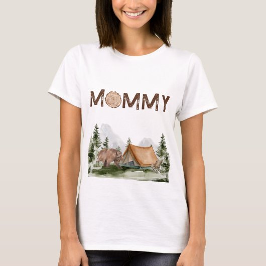 Happy Camper Mountain Forest Beer Verjaardags Mama T-shirt (Voorkant)