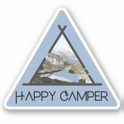 Happy Camper - Mountain River sticker (Voorkant)