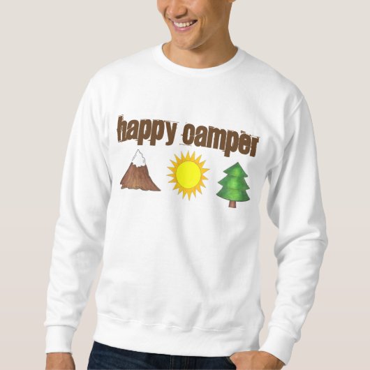 Happy Camper Mountain Tree Sun Camping Sweatshirt (Voorkant)