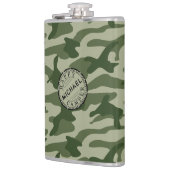 Happy Camper Olive Green Camo Name Camping Travel Heupfles (Links)
