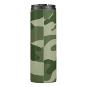 Happy Camper Olive Green Camo Name Camping Travel Thermosbeker (Achterkant)