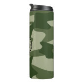 Happy Camper Olive Green Camo Name Camping Travel Thermosbeker (Geroteerd rechts)