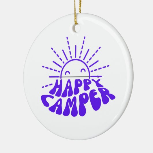 Happy Camper op een Keramisch Ornament (Links)