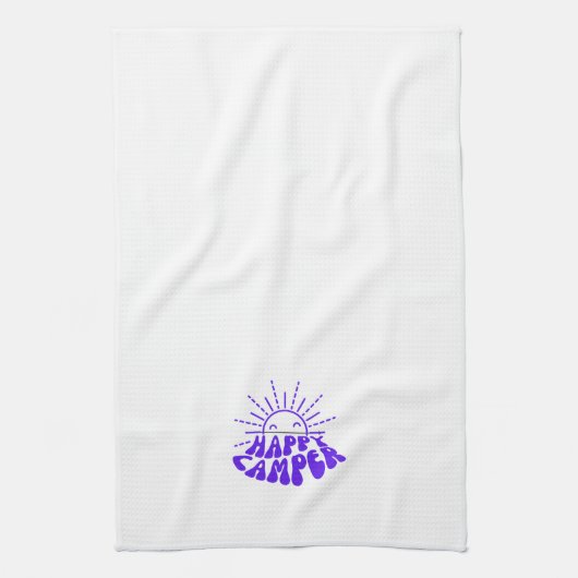 Happy Camper op een Theedoek (Verticaal)