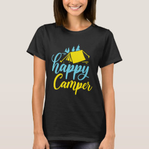 Happy Camper Outdoor Wandelen Camping T-shirt