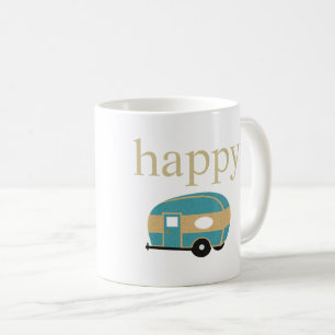 Happy Camper Personality Blauwgroen Gold Travel Tr Koffiemok