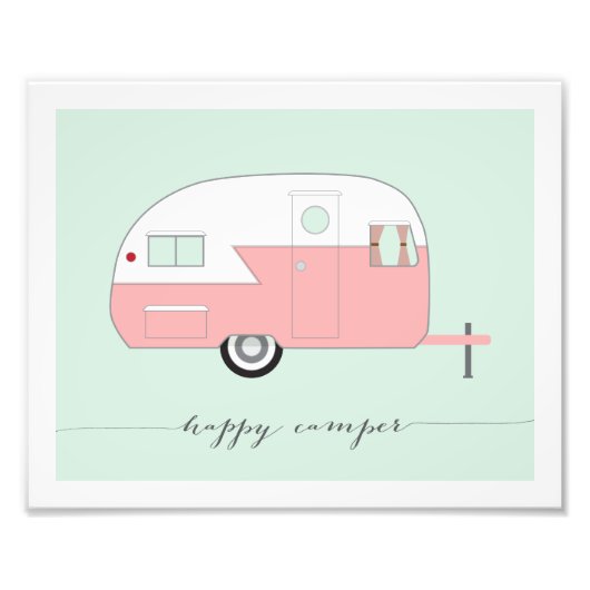 Happy Camper Photo Paper Print - Roze Foto Afdruk (Voorkant)