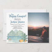 Happy Camper Photo Rustic Mountains Birthday Kaart (Voorkant)