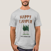 Happy Camper Pine Trees gepersonaliseerd T-shirt (Voorkant)