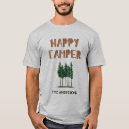 Happy Camper Pine Trees gepersonaliseerd T-shirt