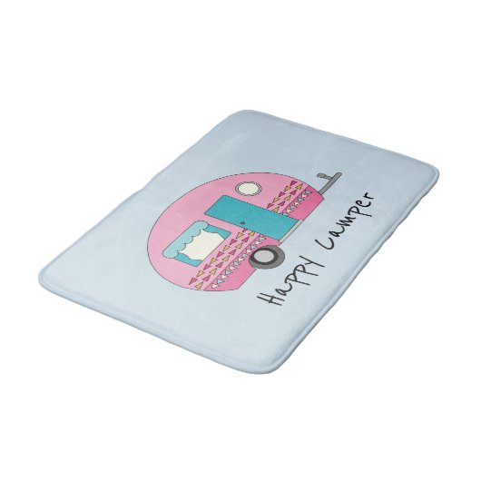 Happy Camper Pink RV Badmat (Gekanteld)