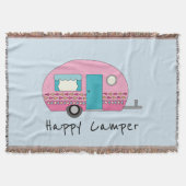Happy Camper Pink RV Deken (Voorkant)