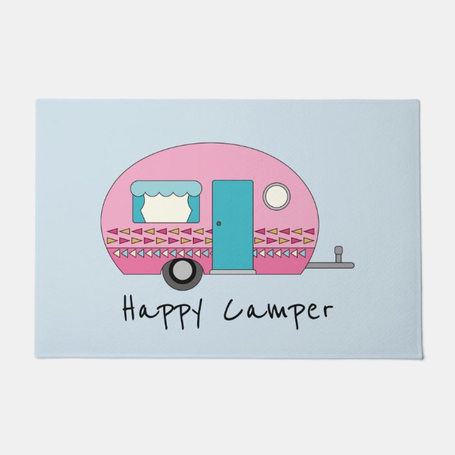 Happy Camper Pink RV Deurmat (Voorkant)