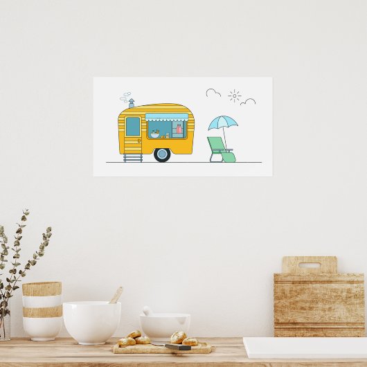 Happy camper poster (Keuken)