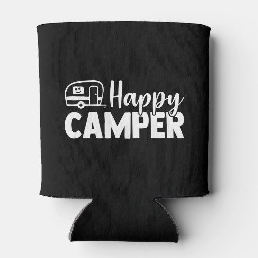 Happy Camper Quote (wit) Blikjeskoeler (Achterkant)