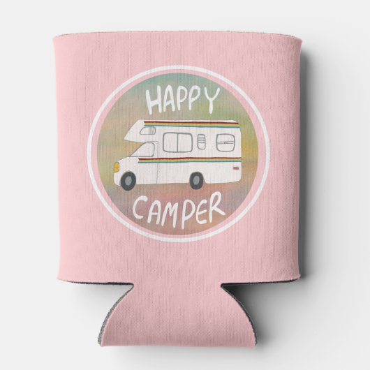 Happy Camper Rainbow RV Sunset Motorhome RV Blikjeskoeler (Achterkant)