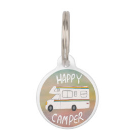 Happy Camper Rainbow RV Sunset Motorhome RV Huisdierpenning