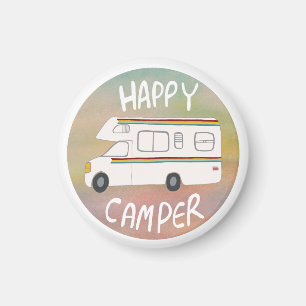 Happy Camper Rainbow RV Sunset Motorhome RV Magneet