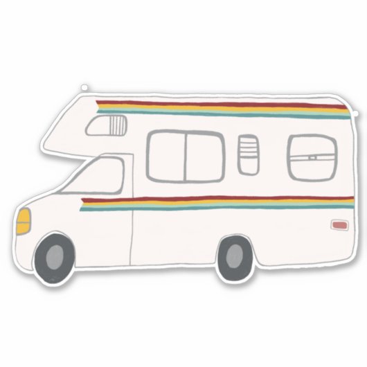 Happy Camper Rainbow RV Sunset Motorhome RV Sticker (Voorkant)