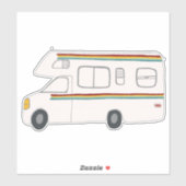 Happy Camper Rainbow RV Sunset Motorhome RV Sticker (Vel)