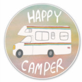 Happy Camper Rainbow RV Sunset Motorhome RV Sticker (Voorkant)