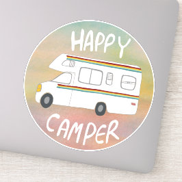 Happy Camper Rainbow RV Sunset Motorhome RV Sticker