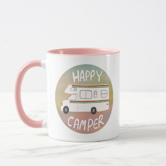 Happy Camper Rainbow Sweet RVing Motorhome Mok (Links)