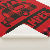 Happy Camper Red Buffalo Plaid Sherpa Blanket Deken (3/4)