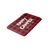 Happy Camper Red en Black Buffalo Plaid Familie Badmat (Gekanteld)