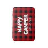 Happy Camper Red en Black Buffalo Plaid Familie Badmat (Voorkant Verticaal)
