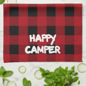 Happy Camper Red en Black Buffalo Plaid Theedoek (Gevouwen)