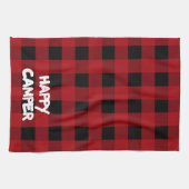 Happy Camper Red en Black Buffalo Plaid Theedoek (Horizontaal)