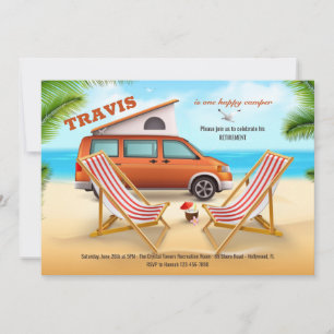 Happy Camper Retirement Party Kaart