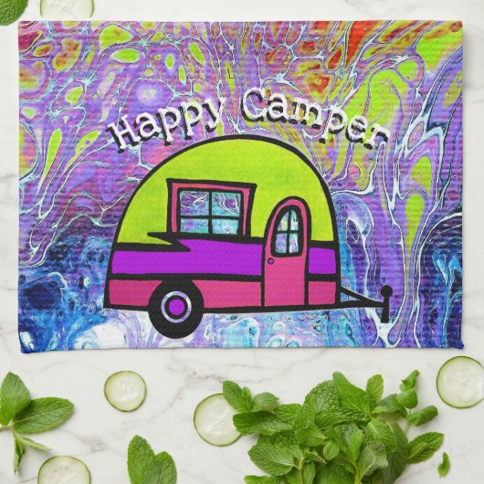 Happy Camper Retro Kitchen Towel Theedoek (Gevouwen)