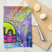 Happy Camper Retro Kitchen Towel Theedoek (Quarter Fold)