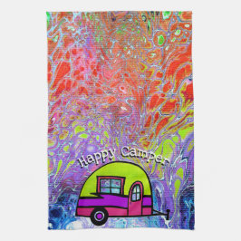 Happy Camper Retro Kitchen Towel Theedoek