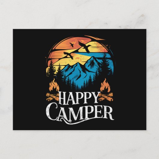 Happy Camper Retro overeenkomende Camping Crew Briefkaart (Voorkant)