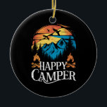 Happy Camper Retro  overeenkomende Camping Crew Keramisch Ornament<br><div class="desc">Happy Camper Retro  overeenkomende Camping Crew</div>