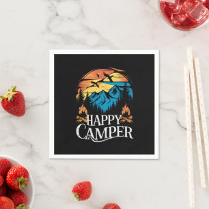 Happy Camper Retro  overeenkomende Camping Crew Servet