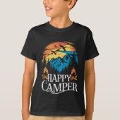 Happy Camper Retro  overeenkomende Camping Crew T-shirt (Voorkant)