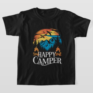 Happy Camper Retro  overeenkomende Camping Crew T-shirt