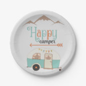 HAPPY CAMPER RETRO PAPIEREN BORDJE (Voorkant)