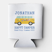 Happy Camper Retro RV Blue Custom Coooler Blikjeskoeler (Voorkant)
