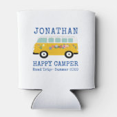 Happy Camper Retro RV Blue Custom Coooler Blikjeskoeler (Achterkant)