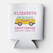 Happy Camper Retro RV Roze aangepaste koeler (Voorkant)