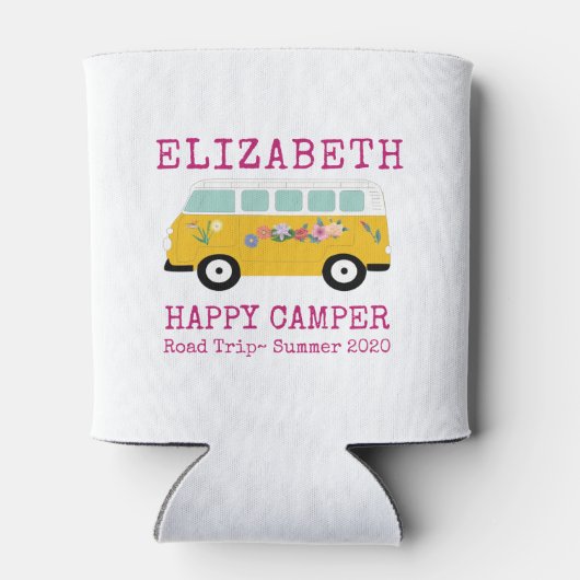 Happy Camper Retro RV Roze aangepaste koeler (Achterkant)