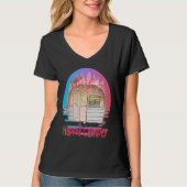 Happy Camper Retro Sunset with Teardrop Camper T-shirt (Voorkant)